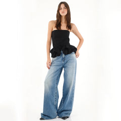 Strapless balloon top-black