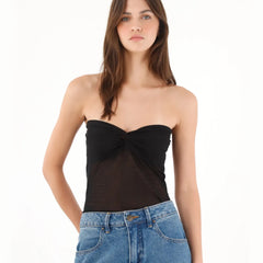 Mesh strapless-black
