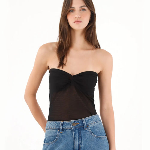 Mesh strapless-black
