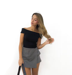 Skort Grey chalk stripe (part of the set)