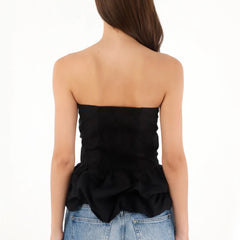 Strapless balloon top-black