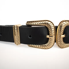 Double buckle belt (Gold)