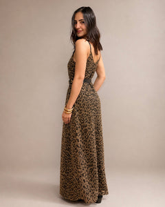 Leopard Maxi Dress - Brown
