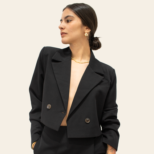 Cropped Blazer (Black)