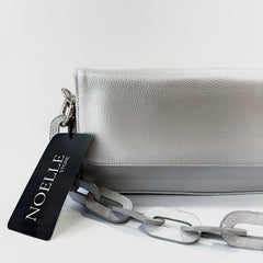 Silver Leather Handbag