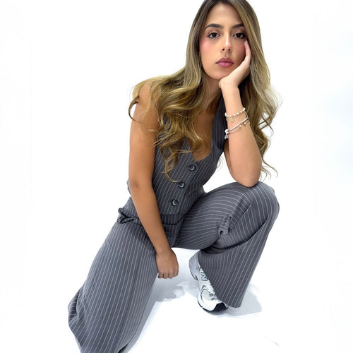 Pants Grey chalk stripe (part of the set)