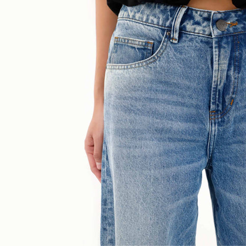 Wide Leg Blue Jeans