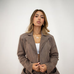 Denim jacket - brown (part of the set)