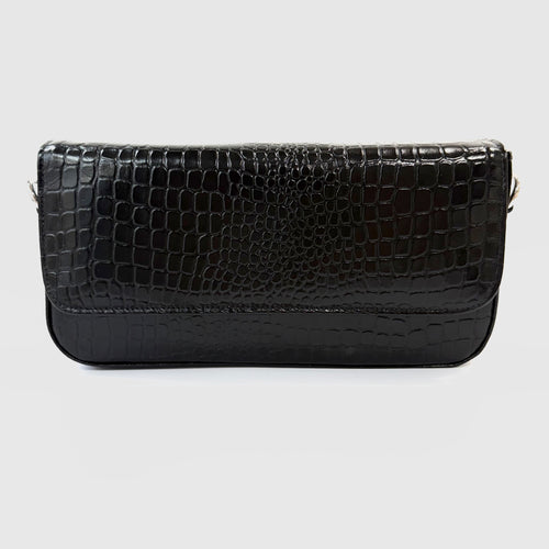 Croco Black Handbag