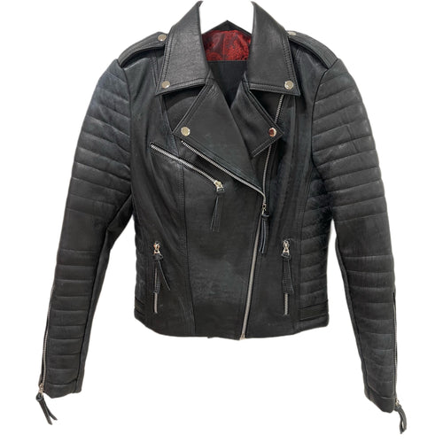 Woman Queen Distressed Black Jacket