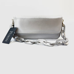 Silver Leather Handbag