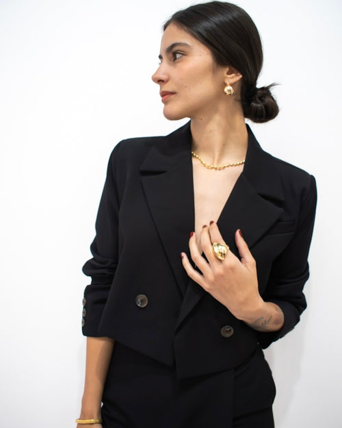 Cropped Blazer (Black)