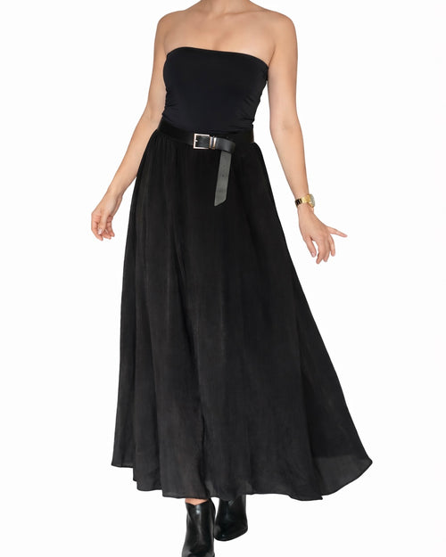 Maxi Skirt High-Waisted Flowing Black