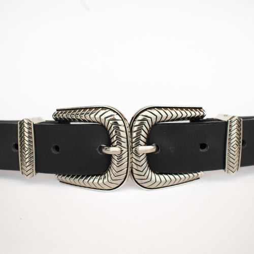 Double buckle belt (Silver)