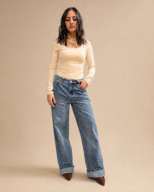 Classic Straight-Leg Jean — Washed Blue