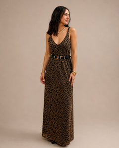 Leopard Maxi Dress - Brown