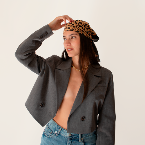 Cropped Blazer (Grey)