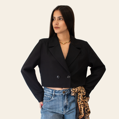 Cropped Blazer (Black)