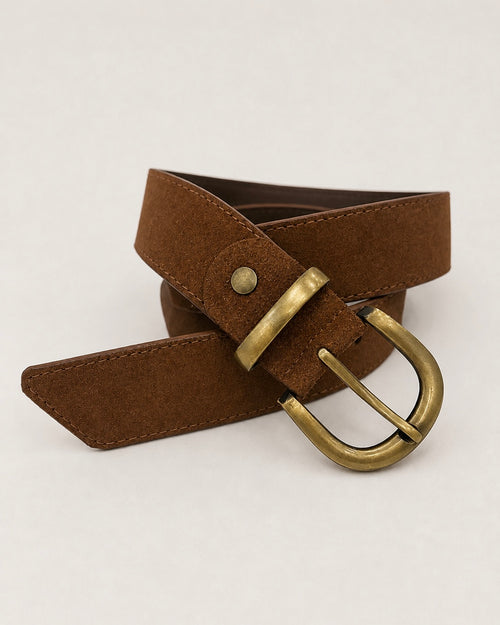 Suede leather honey belt (Gold)