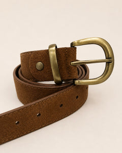 Suede leather honey belt (Gold)