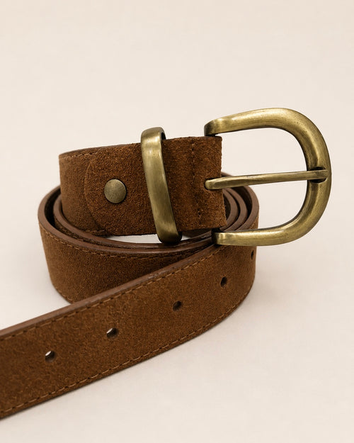 Suede leather honey belt (Gold)