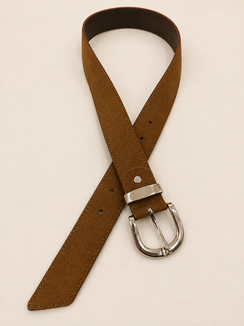 Suede leather honey belt (Silver)